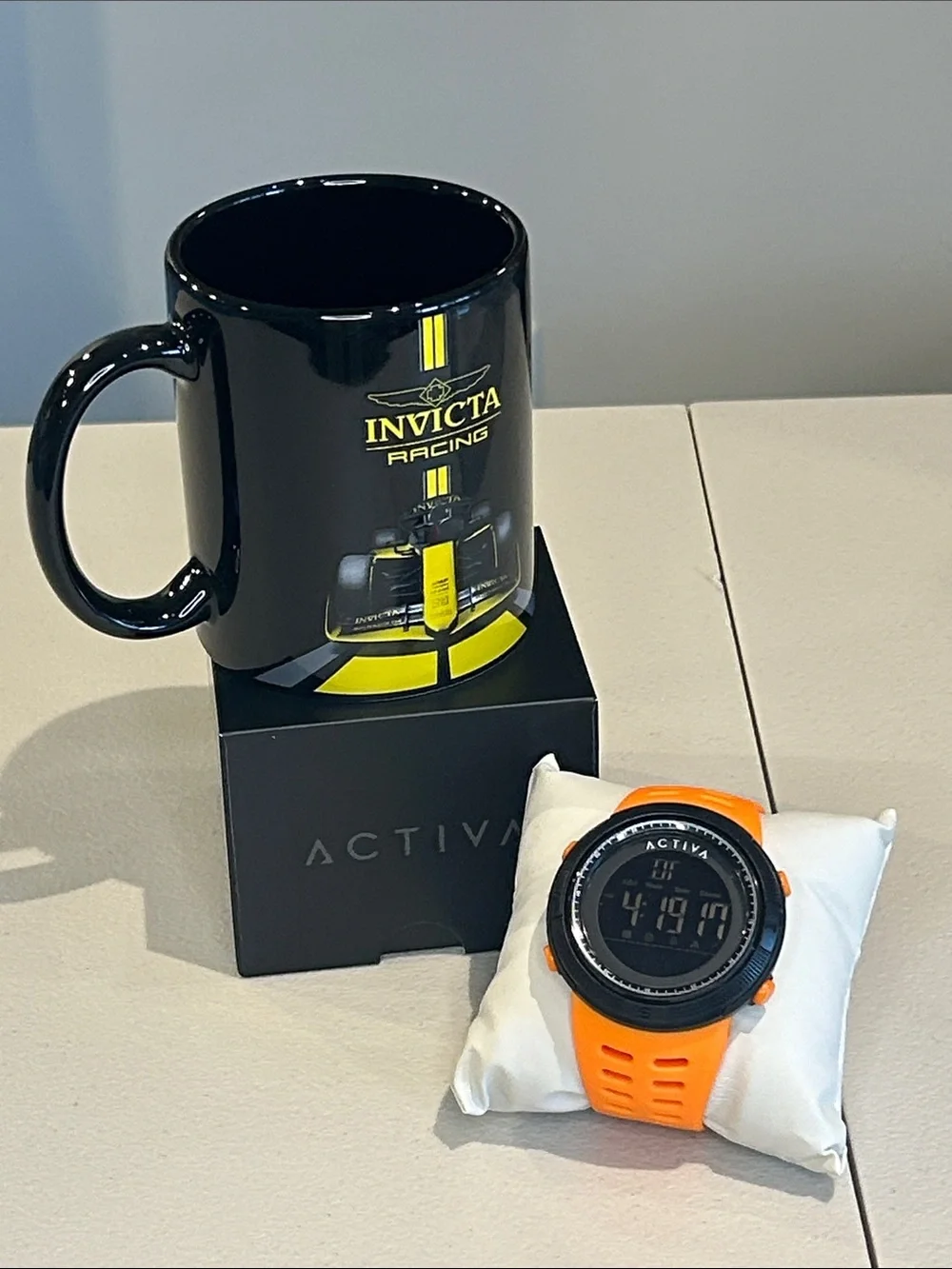 Activa Sports Digital Timepiece by Invicta with Invicta Coffee Mug Unisex NWT